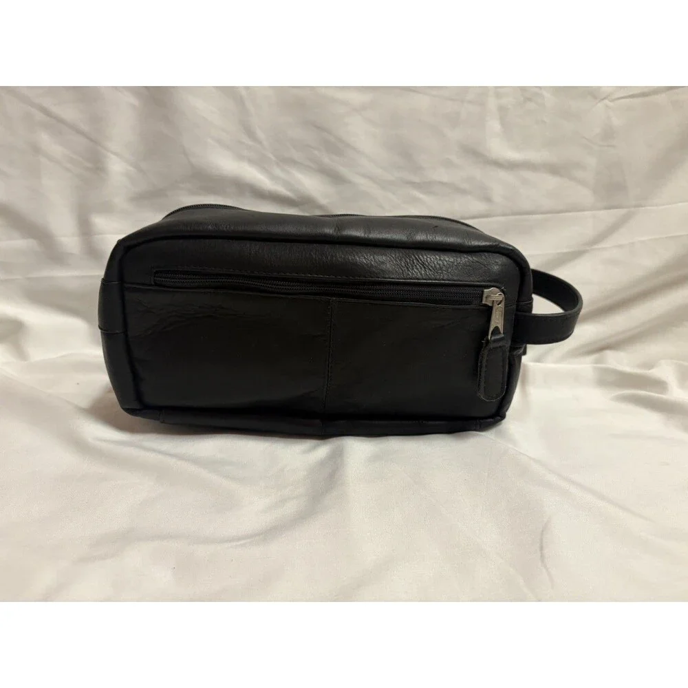Toiletry Bag Unbranded Leather Case Travel Bag Black Mens Business Chic
